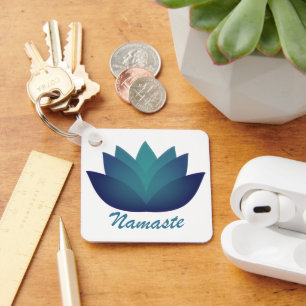 Namaste Lotus Flower Keychain
