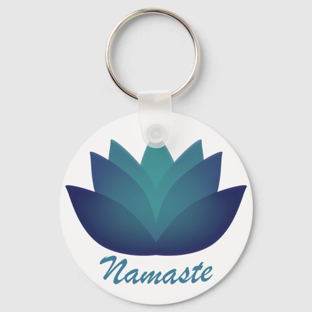 Namaste Lotus Flower Keychain (Front)