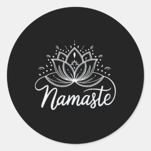 Namaste Lotus Flower Meditation Yoga Mandala  Classic Round Sticker