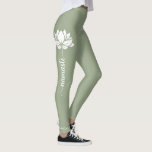 Namaste Lotus Flower Modern Personalized Name Leggings<br><div class="desc">Namaste Lotus Flower Modern Personalized Name Sports Fitness Yoga Leggings features a lotus flower with the text "namaste" in modern hand lettered calligraphy script and personalized with your name. Perfect gift for friends and family for birthday, Christmas, Mother's Day, best friends, yoga lovers, fitness and sports. Designed by © Evco...</div>