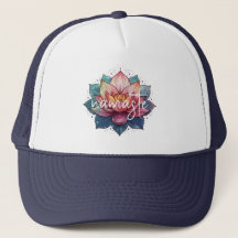 Namaste lotus flower trucker hat