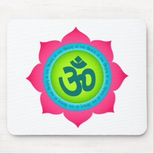 Namaste Lotus Flower Yoga Om Mouse Pad