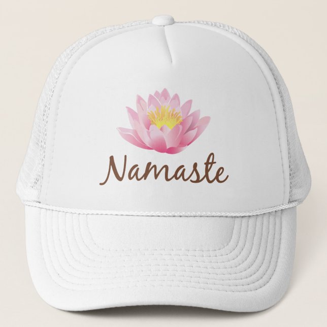 Namaste Lotus Flower Yoga Trucker Hat (Front)
