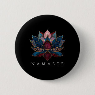 Namaste Lotus Flower Zen Buddhism Yogi Buddhist Bu 2 Inch Round Button