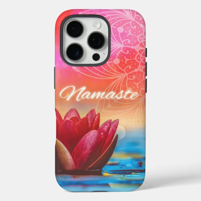Namaste Lotus & Mandala Case-Mate iPhone Case (Back)
