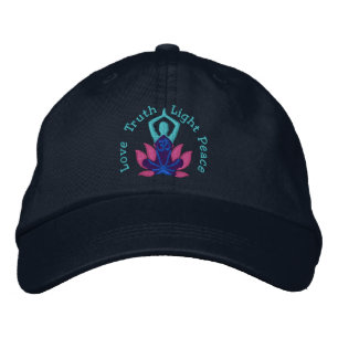 Namaste Lotus Om Yoga Pose Embroidered Embroidered Hat