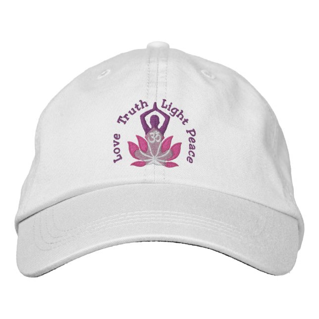 Namaste Lotus Om Yoga Pose Embroidered Embroidered Hat (Front)