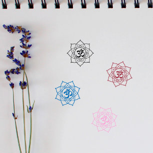 Namaste Lotus Sign Rubber Stamp