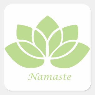 Namaste Lotus Square Sticker