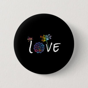 Namaste Love Lotus Flower Bee Peace Meditation Yog 2 Inch Round Button