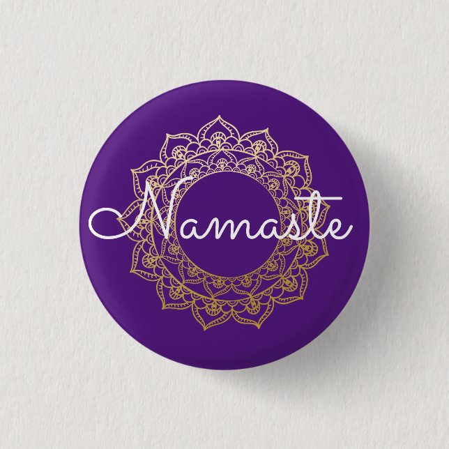 Namaste Mandala 1 Inch Round Button (Front)