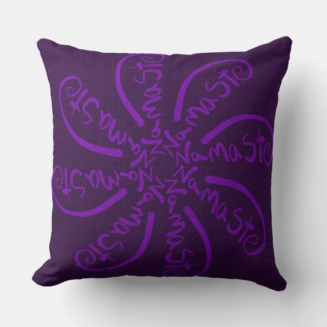 Namaste Mandala Throw Pillow (Front)