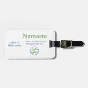 Namaste meaning with Om Symbol Luggage Tag