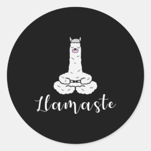 Namaste Meditation Yoga Llama Quote, Llamaste  Classic Round Sticker