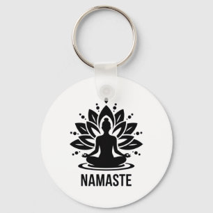 Namaste Meditation Yoga Lovers Relaxation Spiritua Keychain