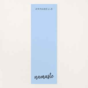 Namasté Modern Pastel Blue Name Meditation Yoga Mat
