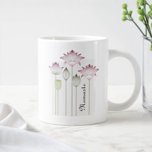 Namaste Modern Pink Lotus Flower Large Coffee Mug