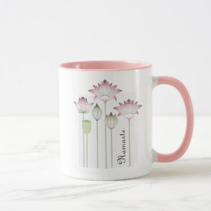 Namaste Modern Pink Lotus Flower Mug