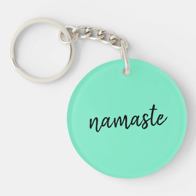 Namaste | Neo Mint Green Moderne Yoga Spirituel (Devant)