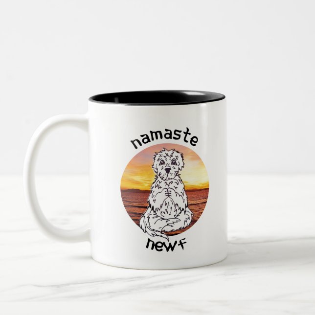 Namaste' Newf Two-Tone Coffee Mug (Left)