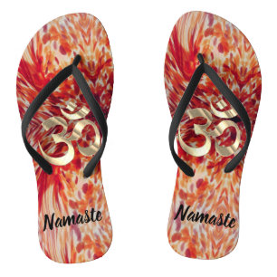 Namaste OM Abstract Paint Strokes Flip Flops