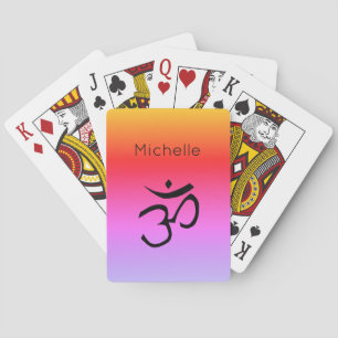 Namaste Om Symbol Yoga Personalized Playing Cards