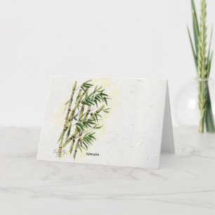 Namaste on Bamboo Respectful Polite Greeting Card