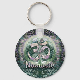Namaste Peace Symbol Keychain
