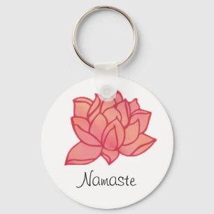 Namaste Pink Lotus KeyChain
