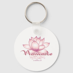 Namaste Pink Lotus Keychain