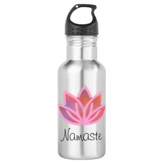 Namaste Pink Multicolor Lotus Yoga Waterbottle 532 Ml Water Bottle