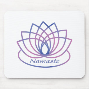 Namaste Purple and Pink Lotus Flower Mouse Pad