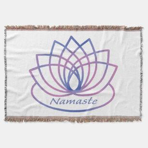 Namaste Purple and Pink Lotus Flower Throw Blanket