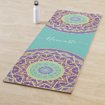 Namaste Purple Indigo Gold Turquoise Mandala Boho 