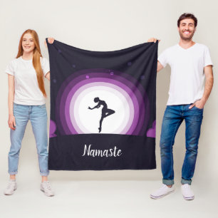 Namaste Quote Ballerina Dancer Ballet Dance Moon Fleece Blanket