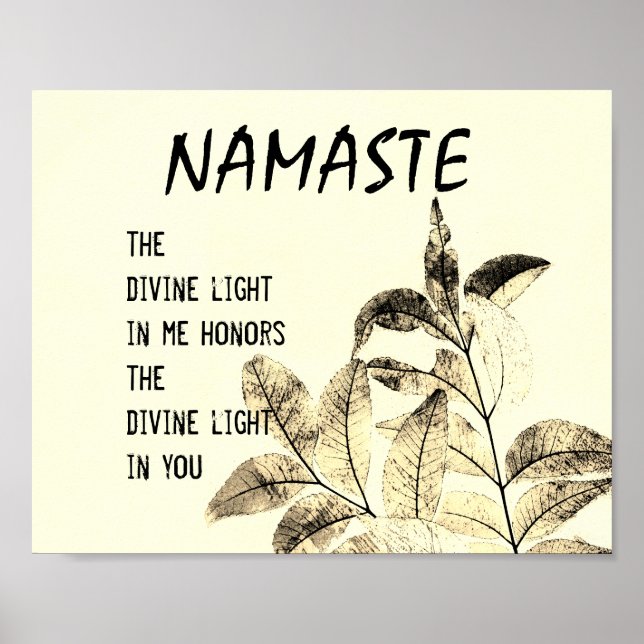 Namaste quote poster nature art print (Front)