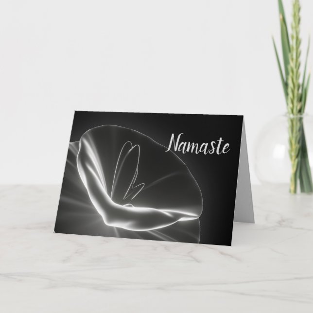 Namaste Quote Thank You Radiating Lotus Flower Card (Front)