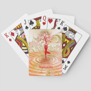 Namaste Quote Tree of Life Zen Yoga Playing Cards
