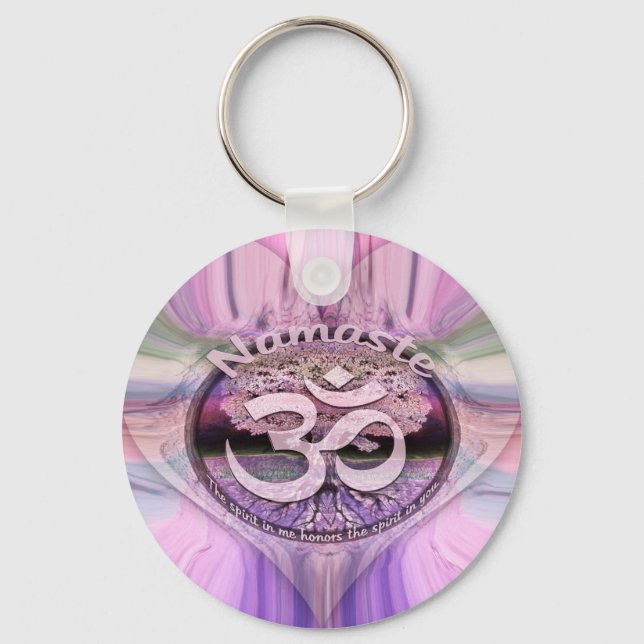 Namaste Rainbow Keychain (Front)