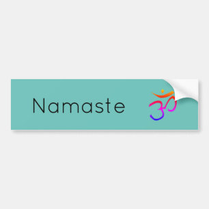 Namaste Rainbow Om Symbol Teal Green Bumper Sticker