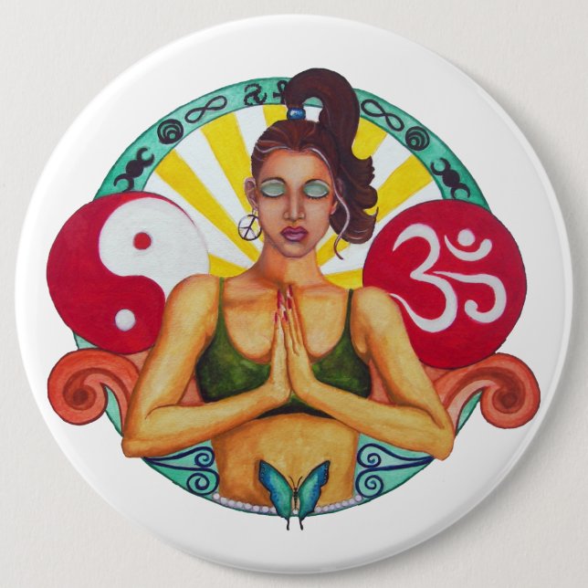 Namaste Round Magnet 6 Inch Round Button (Front)