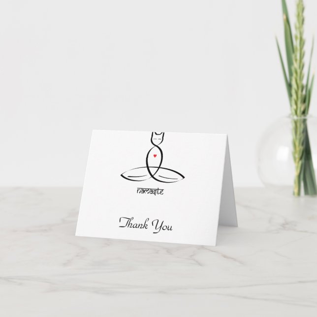 Namaste - Sanskrit style text. Thank You Card (Front)