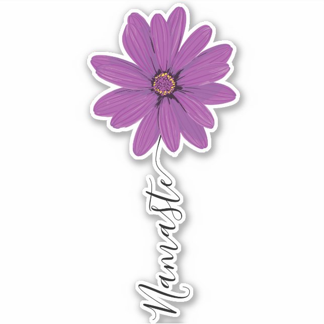 Namaste Script Purple Flower Stem (Front)
