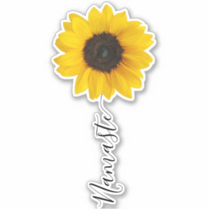Namaste Script Sunflower Stem