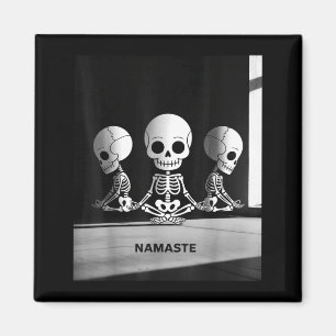 Namaste Skeletons Yoga Lover For Yogi Workout Funn Magnet