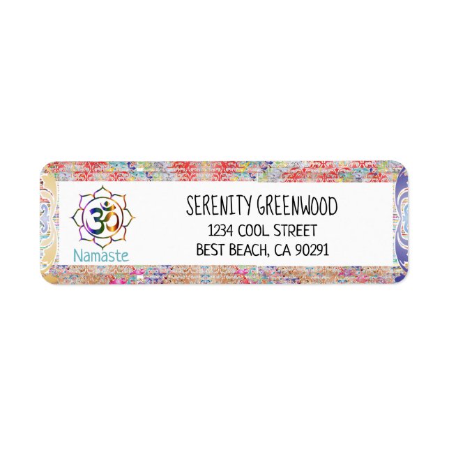 Namaste Spirituel Aum Om Lotus avec frontière Vint (Devant)