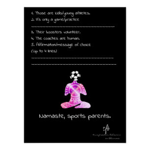 Namaste, Sports Parents Berry Yogurt Soccer Poster