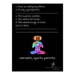 Namaste, Sports Parents Sea Siren Football Poster