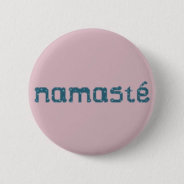 Namaste Teal Button (Front)