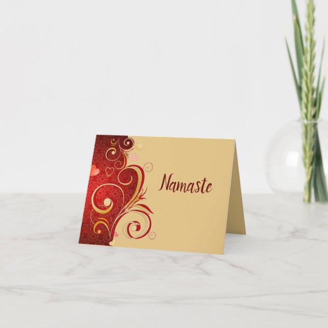 Namaste Thank You Romantic Zen Yoga Card (Front)